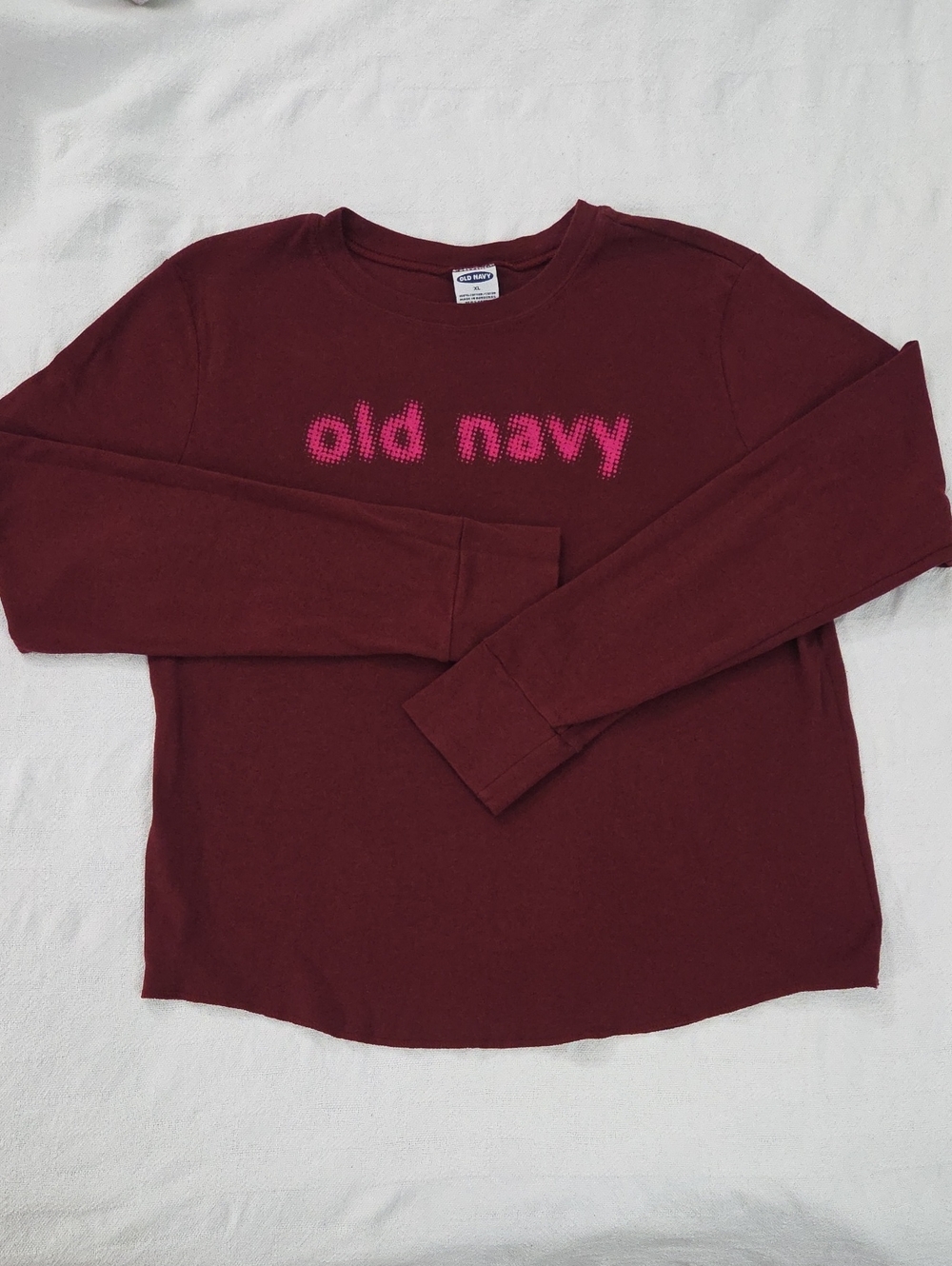 Old Navy Maroon Pink Graphic Long Sleeve Tee XL